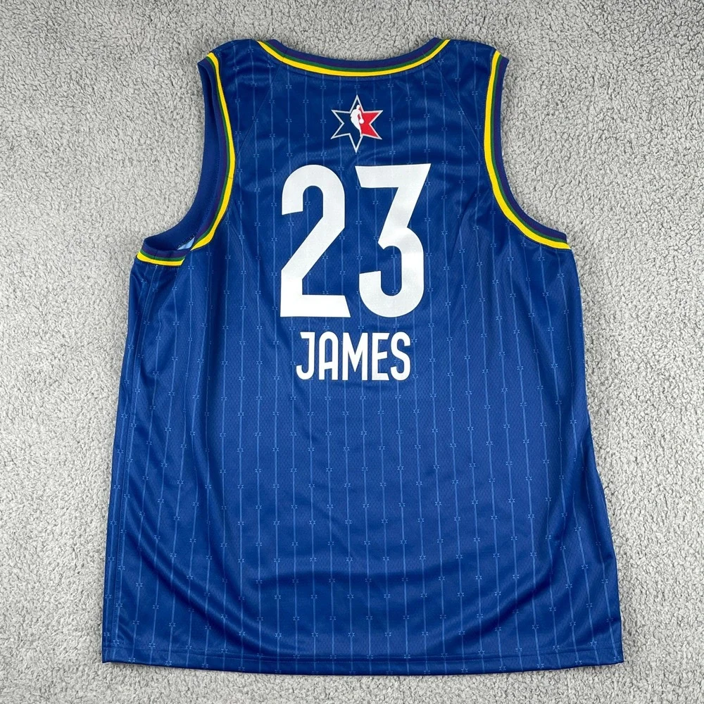 LeBron James All-Star Jersey Mens 2XL Blue Jordan Chicago‎ 2020 Swingman NBA 56